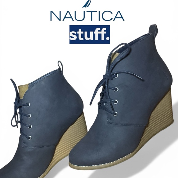 Nautica Shoes - Nautica Women's Navy Wedge Boots